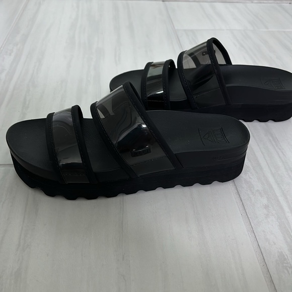 REEF women’s Vista Hi-Energy Sandal Black Transparent Straps size 6 - Picture 5 of 12